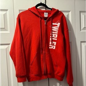 Gildan Twirler red full zip hoodie size medium
